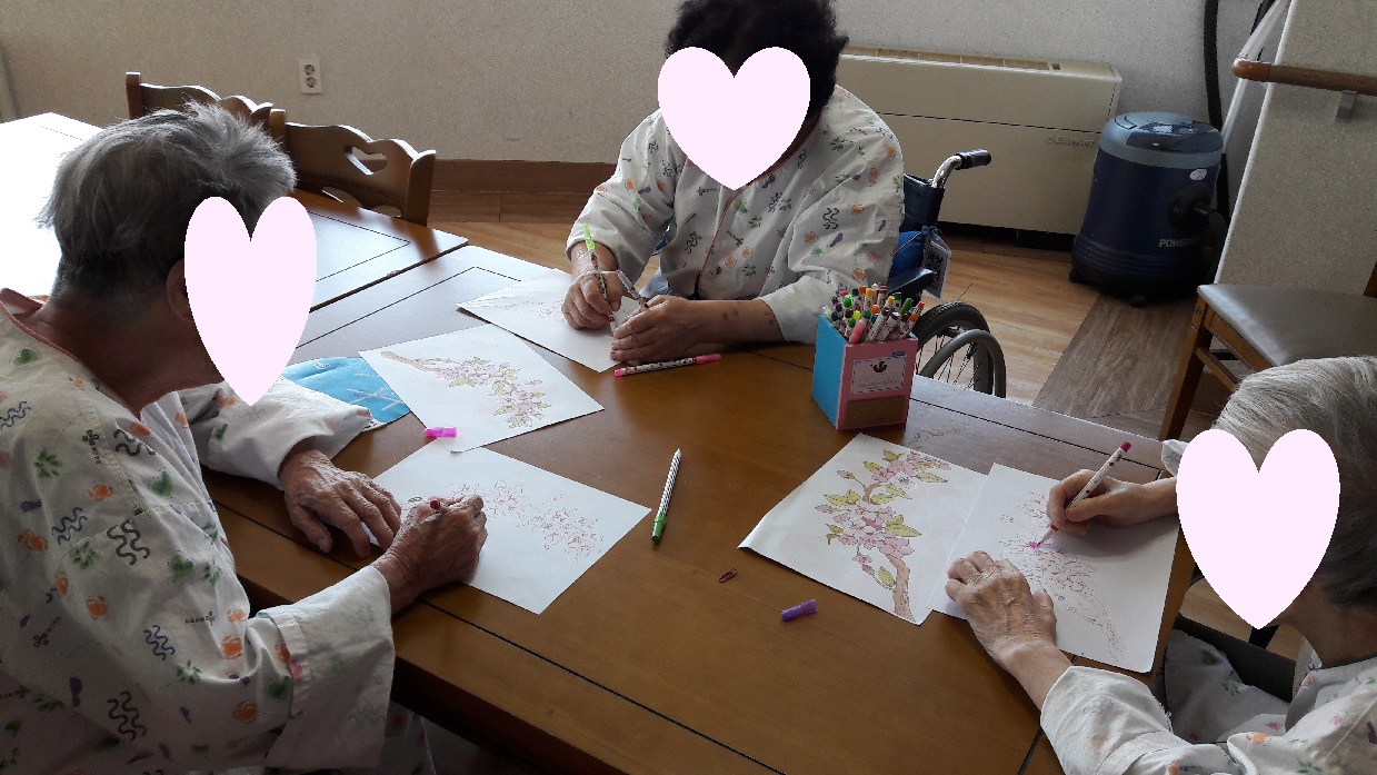 벚꽃 색칠하기